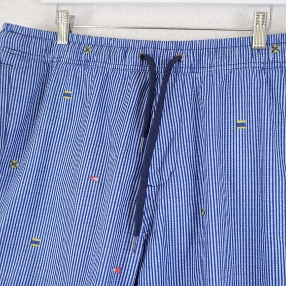 Sperry Large Blue Striped Lined Large Swim Trunks 36/6 High Rise Drawstring - Picture 3 of 6